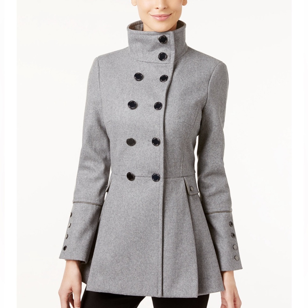 Calvin Klein grey petite peacoat